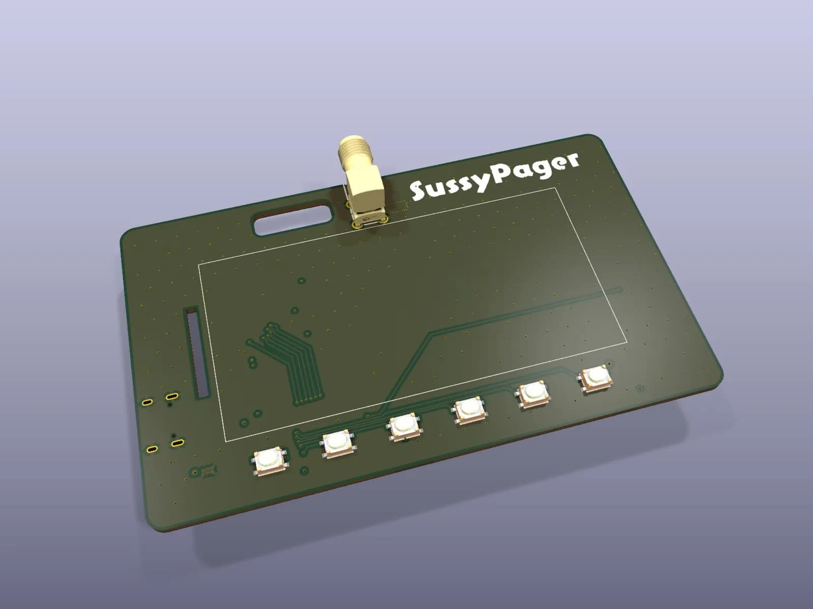 The front of the pager, where the e-ink display goes